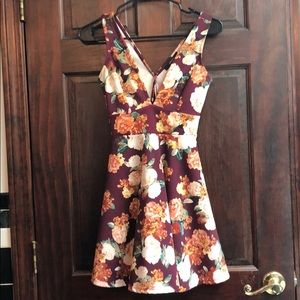 Flower print mini dress